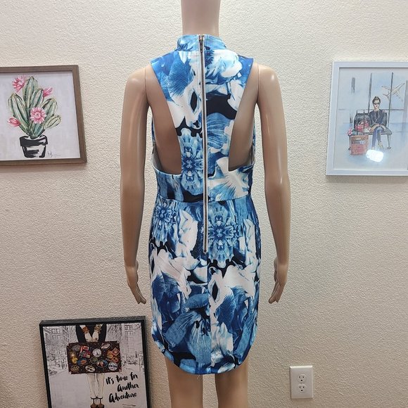 Lulu's Sexy Deep Plunge Fitted Floral Mini Dress L - Picture 2 of 6